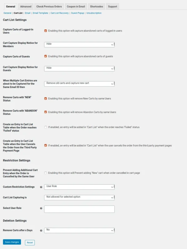 WooCommerce Recover Abandoned Cart