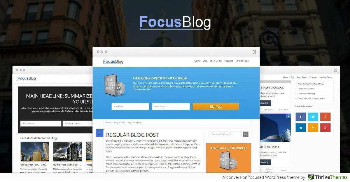 Thrive Themes Focusblog WordPress Theme