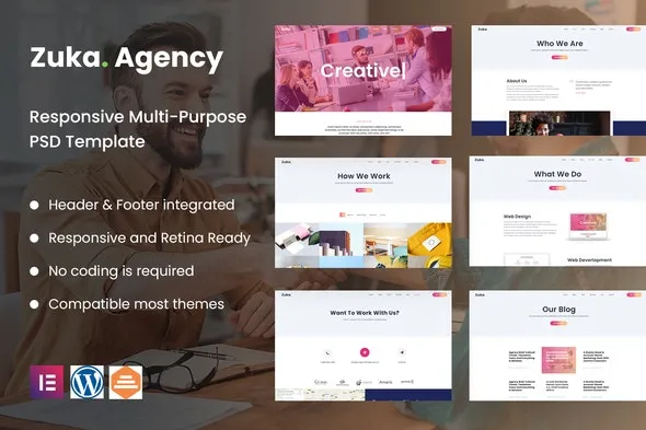 Zuka-Agency Creative Portfolio & Agency Template Kit