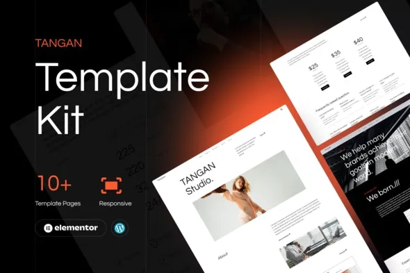 Tangan - Minimalist Portfolio Elementor Pro Template Kits Creative & Design