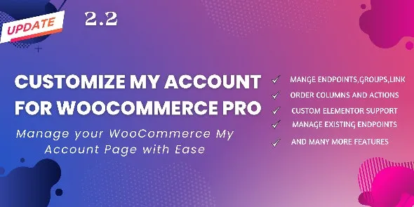 WooCommerce Customize My account Pro