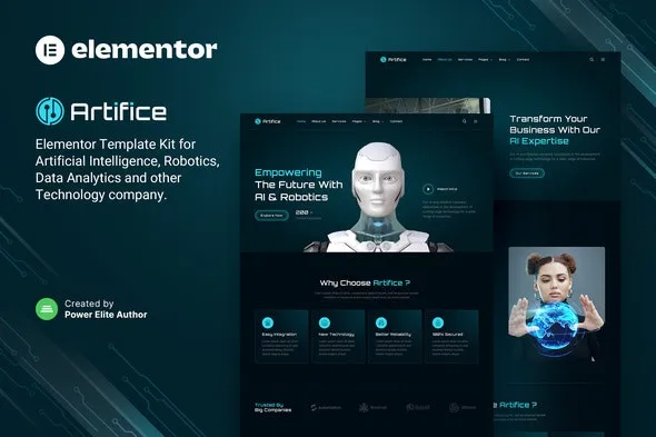 Artifice – AI & Robotics Elementor Template Kit