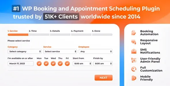 Bookly PRO – Appointment Booking and Scheduling Software System