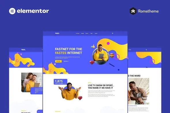 Fastnet - Broadband & Internet Elementor Pro Full Site Template Kit