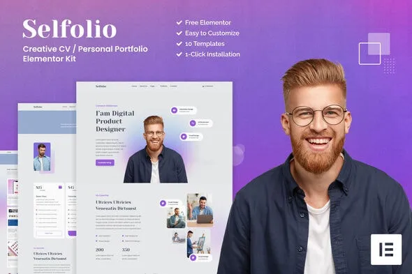 Selfolio - Creative CV Elementor Template Kit