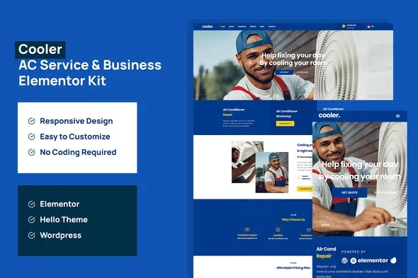 Cooler - AC Service & Business Elementor Pro Template Kit