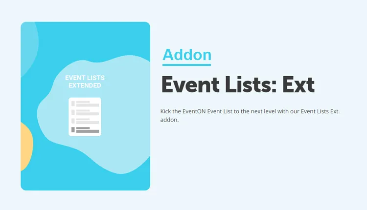 Event Lists: Ext - EventON