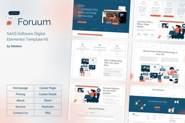 Foruum SaaS & Software Startup Elementor Template Kit