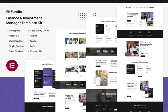 Fundle - Finance & Investment Manager Elementor Template Kit