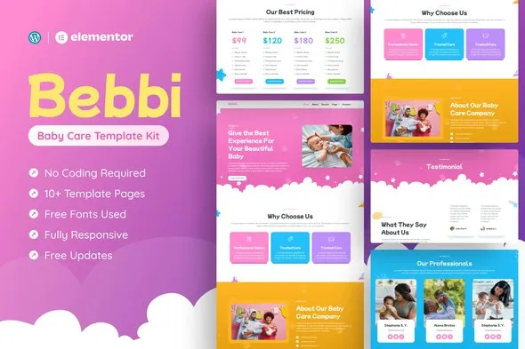 Bebbi - Creative Baby Care Elementor Pro Template Kit