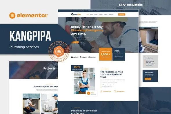 Kangpipa - Plumbing Services Elementor Template Kit