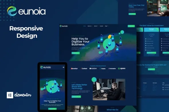 Eunoia - Tech Company Digital Service Elementor Template Kit