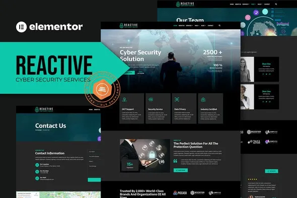 Reactive - Cyber Security Services Elementor Template Kit