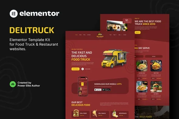 Delitruck – Food Truck & Restaurant Elementor Template Kit