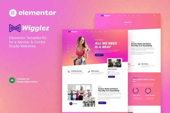 Wigglez – Aerobic & Zumba Studio Elementor Template Kit