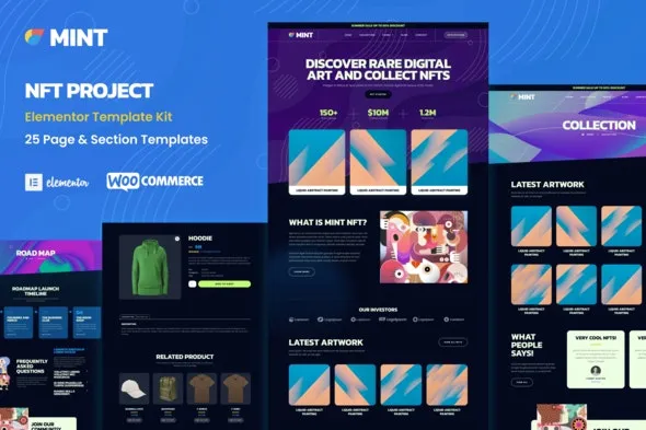 Mint - NFT Projects & Portfolio WooCommerce Elementor Template Kit