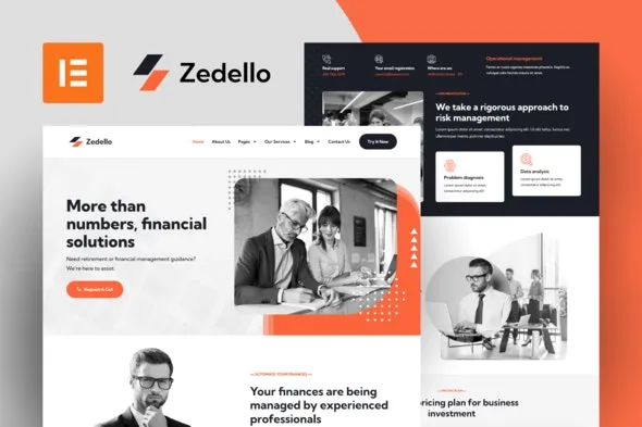 Zedello - Consultant & Finance Business Elementor Template Kit