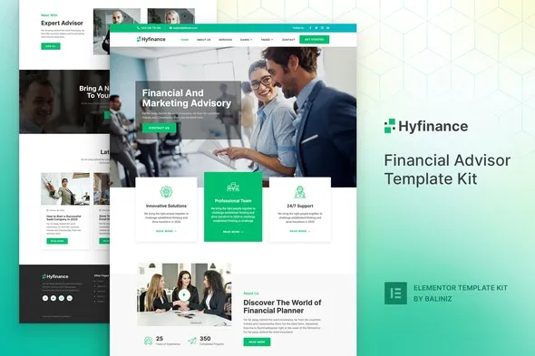 Hyfinance - Financial Advisor Elementor Template Kit