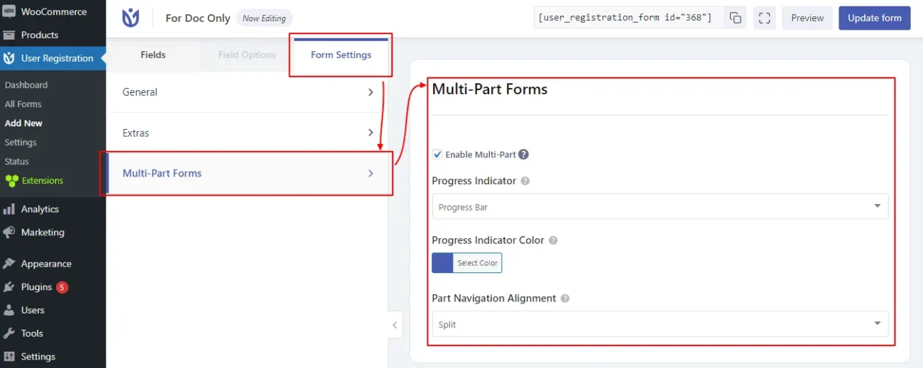 User Registration Multi-Part Add-on