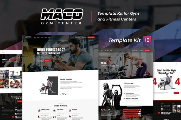 Maco Kit - Gym & Fitness Elementor Template Kit