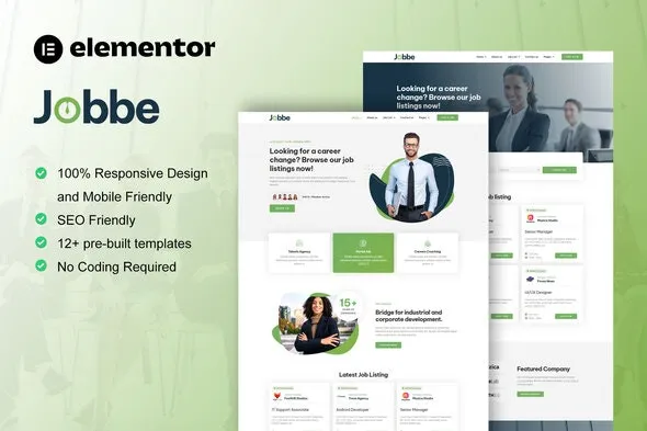 Jobbe - Job Listing & Recruitment Agency Elementor Template Kit