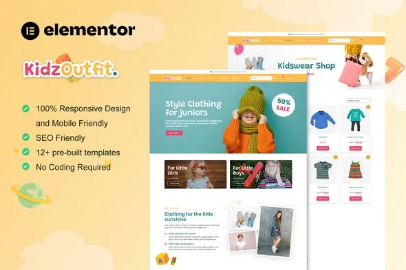 KidzOutfit - WooCommerce Kids Fashion Shop Elementor Template Kit