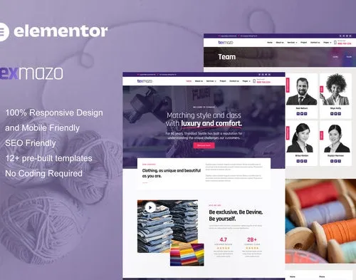 Texmazo - Textile & Garment Industry Elementor Template Kit