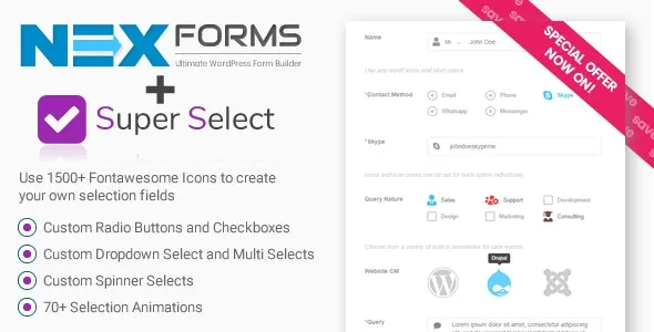 Super Selection Form Field for NEX-Forms