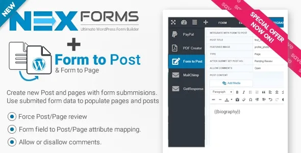 Form to Post/Page for NEX-Forms