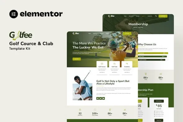 Golfee - Golf Course & Club Elementor Template Kit