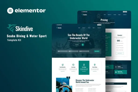 Skindive - Scuba Diving & Water Sport Elementor Template Kit