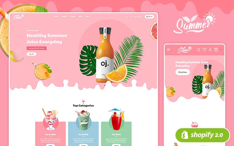 Summer Juices & Shakes - Shopify 2.0 Responsive Theme