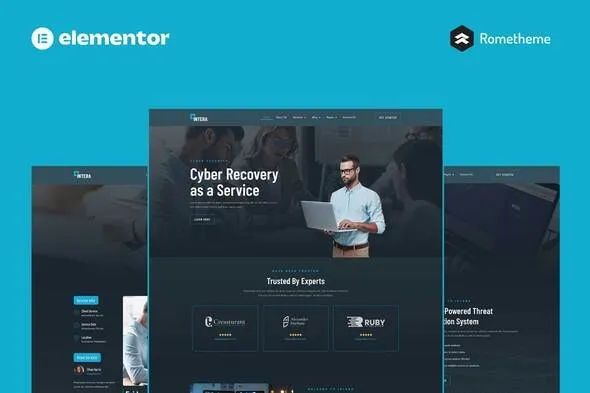 Intera - Cybersecurity Elementor Pro Full Site Template Kit