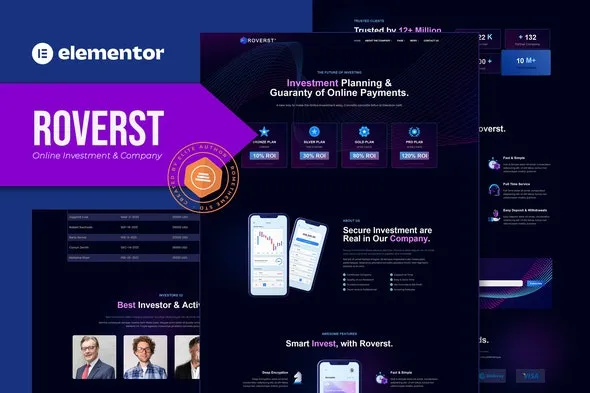 Roverst - Online Investment & Company Elementor Template Kit