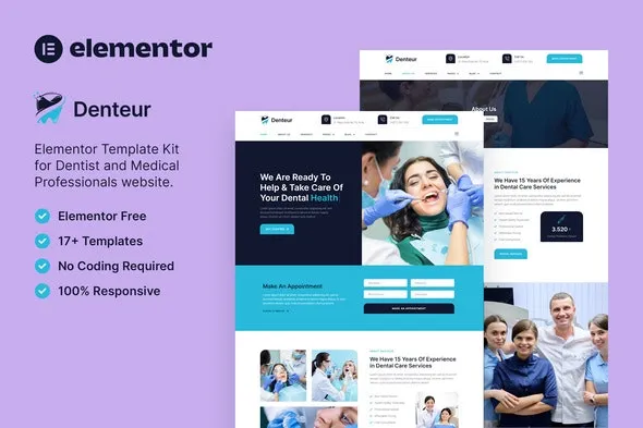 Denteur – Dentist & Dental Clinic Elementor Template Kit