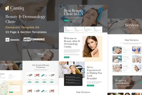 Cantiq - Beauty Clinic & Dermatologist Elementor Pro Template Kit