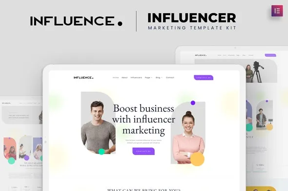 Influence - Influencer Marketing Agency Elementor Template Kit