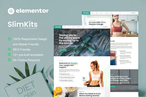 Slimkits - Weight Loss & Diet Program Elementor Template Kit