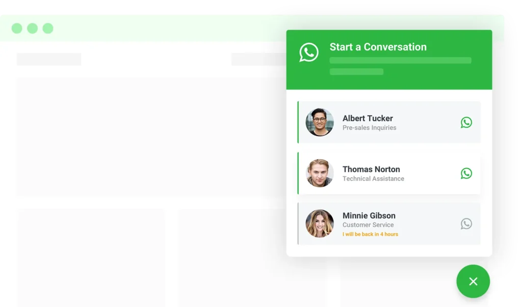 WhatsApp Chat WordPress