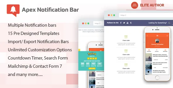 Apex Notification Bar - Responsive Notification Bar Plugin for WordPress | Advertising