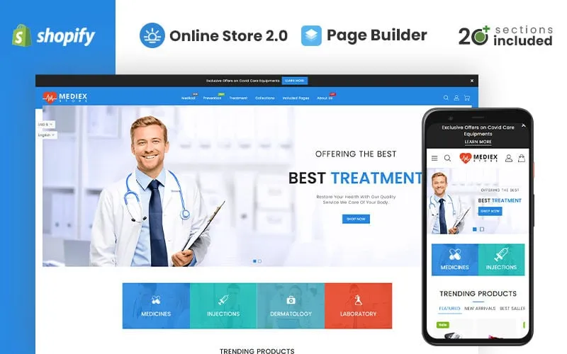 Mediex Health & Medicine Store Shopify Theme