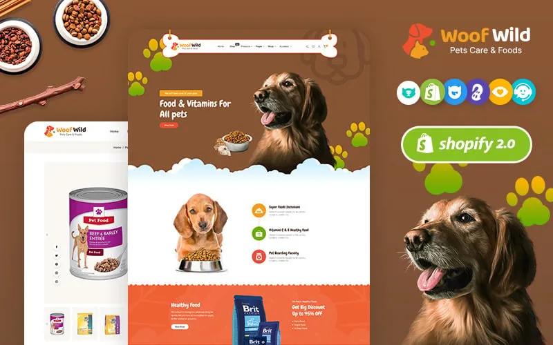 WoofWild - Pet Food & Accessories Store - Shopify OS2.0 Multipurpose Responsive Theme