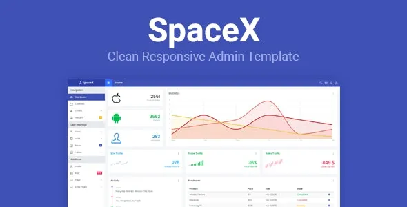 SpaceX - Bootstrap Admin Template