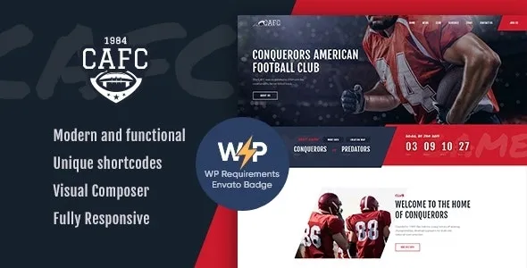 Conquerors | American Football & NFL WordPress Theme