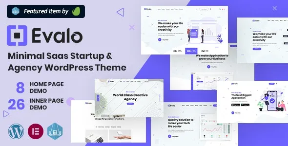 Evalo - Minimal SaaS Startup & Agency WordPress Theme