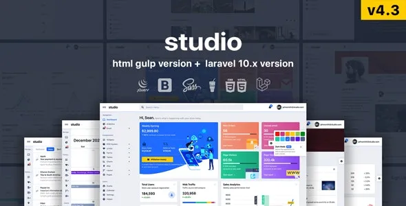 Studio - HTML & Laravel 10.x Bootstrap 5 Admin Template