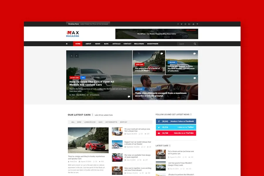 Car Magazine PSD Template