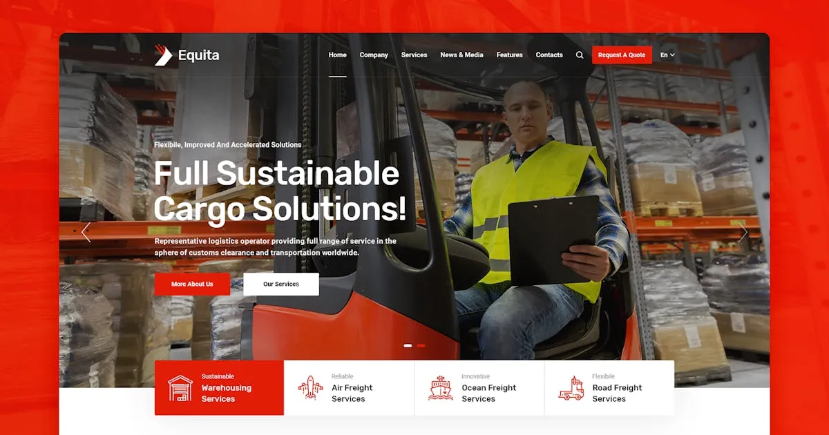 Equita – Logistics and Transport PSD Template