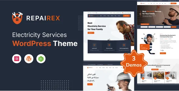 Repairex - Electricity Services WordPress Theme + RTL