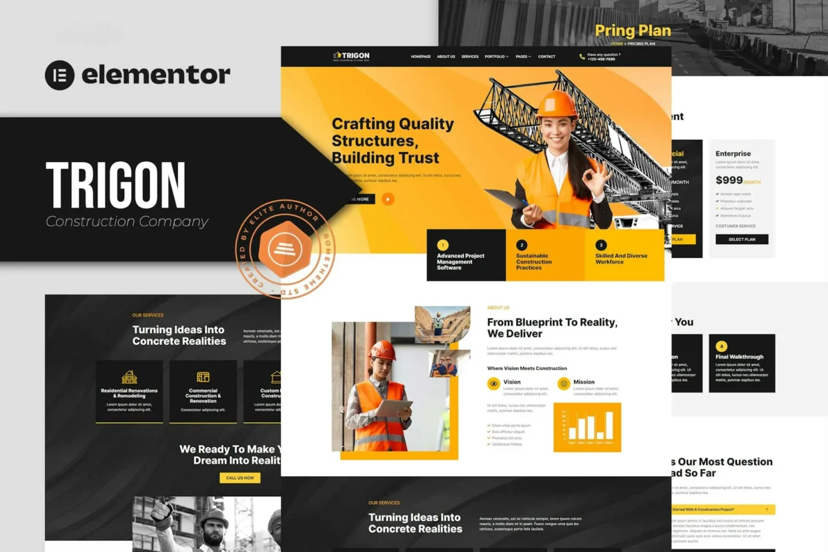 Trigon – Construction Elementor Template Kit